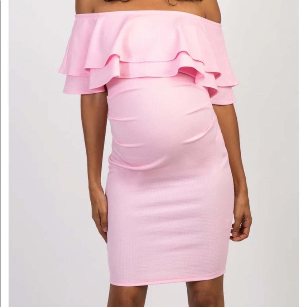pink blush maternity dress